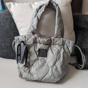 Taion Puffer Gray Quilted Women's Bag Japan